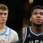 Cooper Flagg (L) and Giannis Antetokounmpo (R)