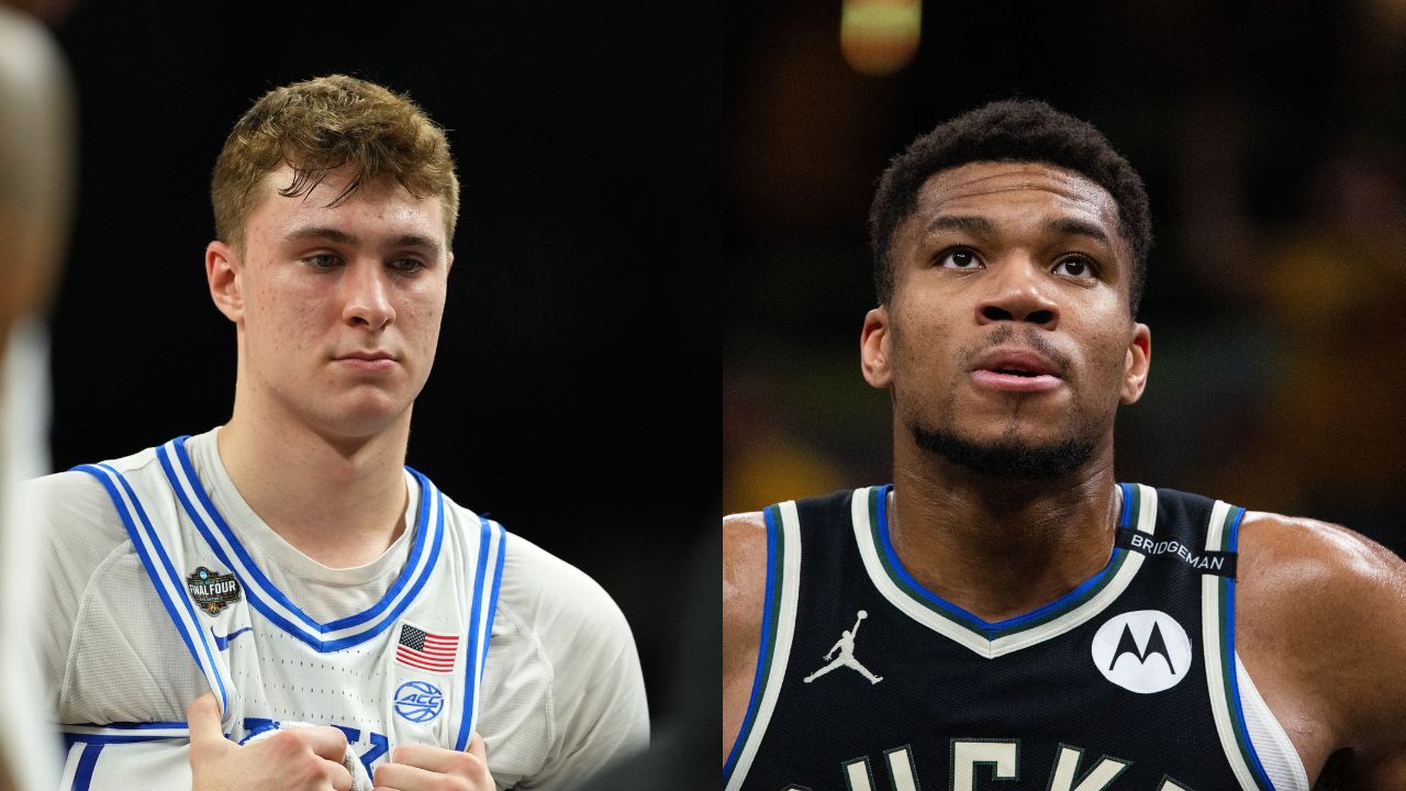 Cooper Flagg (L) and Giannis Antetokounmpo (R)