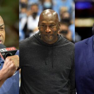 Charles Barkley(L), Michael Jordan(Center), and Shaquille O'Neal(R)