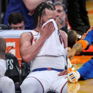 Deuce McBride and Jalen Brunson of the New York Knicks (L), Stephon Marbury (R)