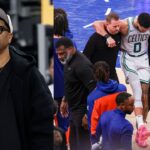 Jalen Rose (L), Jayson Tatum (R)