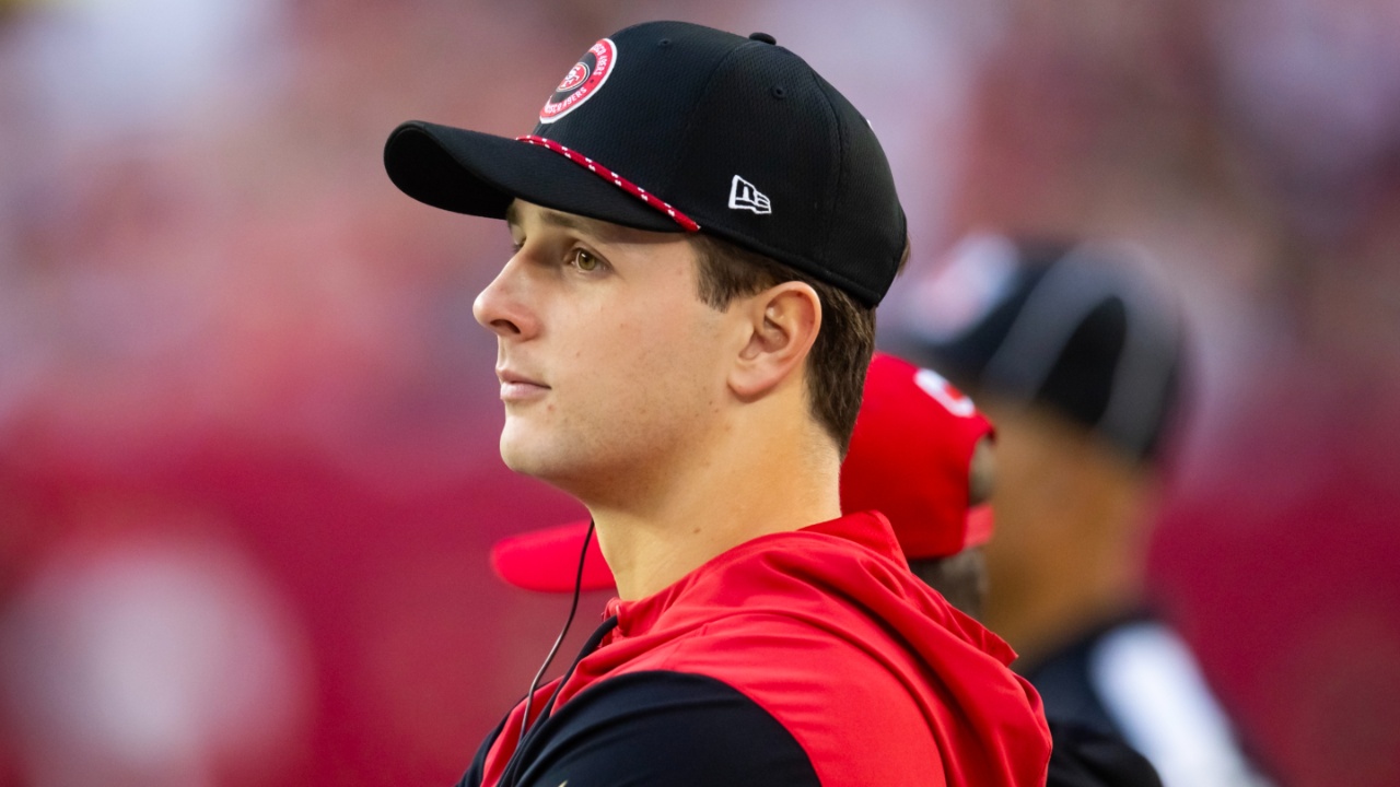Jan 5, 2025; Glendale, Arizona, USA; San Francisco 49ers quarterback Brock Purdy against the Arizona Cardinals at State Farm Stadium.