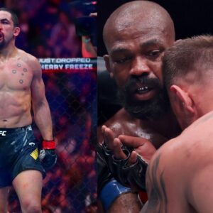 Robert Whittaker (L), Jon Jones (R)