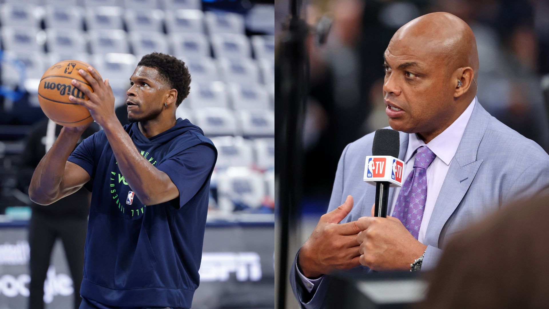 Anthony Edwards (L) and Charles Barkley (R)