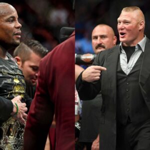 Daniel Cormier (L), Brock Lesnar (R)