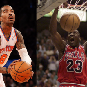 JR Smith (L) and Michael Jordan (R)
