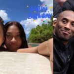 Vanessa Bryant and La La Anthony (L) and Kobe and Vanessa Bryant (R)