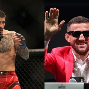 Ilia Topuria (L) and Merab Dvalishvili (R)