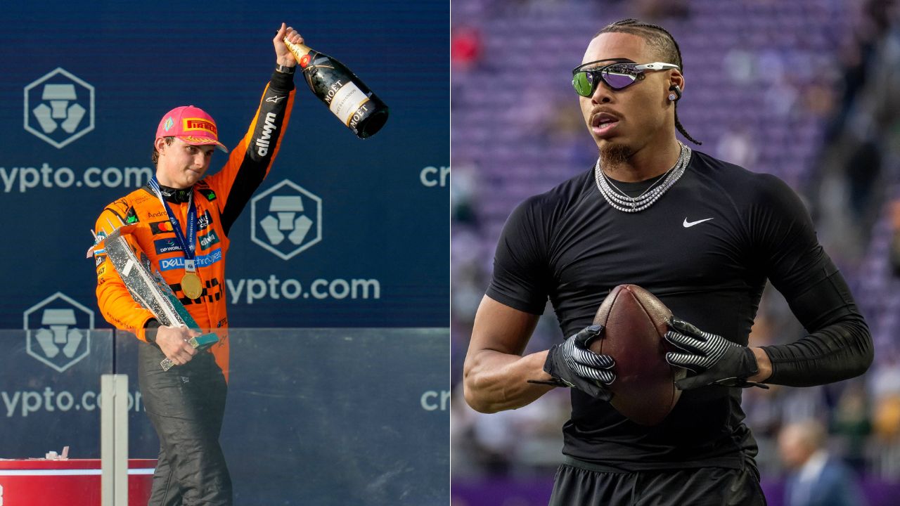 Oscar Piastri(L), Justin Jefferson(R)