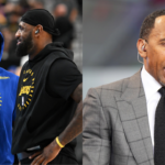 Left: Draymond Green and LeBron James; Right: Stephen A. Smith