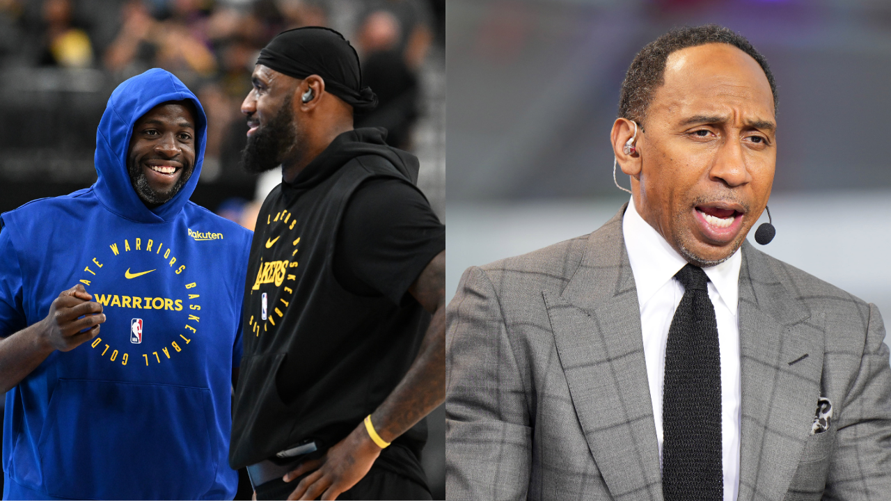 Left: Draymond Green and LeBron James; Right: Stephen A. Smith