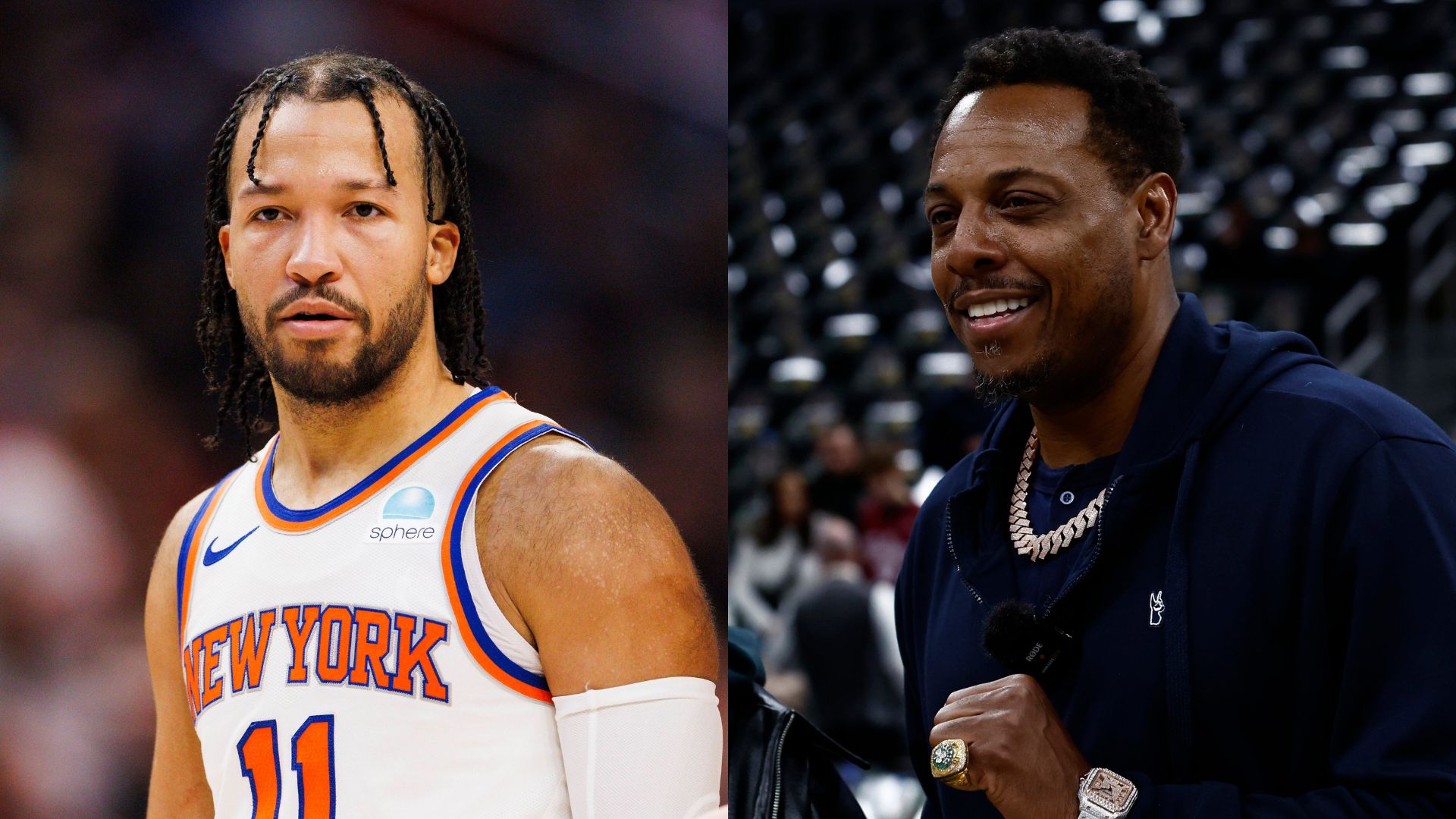 Jalen Brunson (L) and Paul Pierce (R)