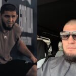 Islam Makhachev (L), Khabib Nurmagomedov (R)