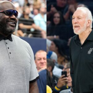 Shaquille O'Neal (L), Gregg Popovich (R)