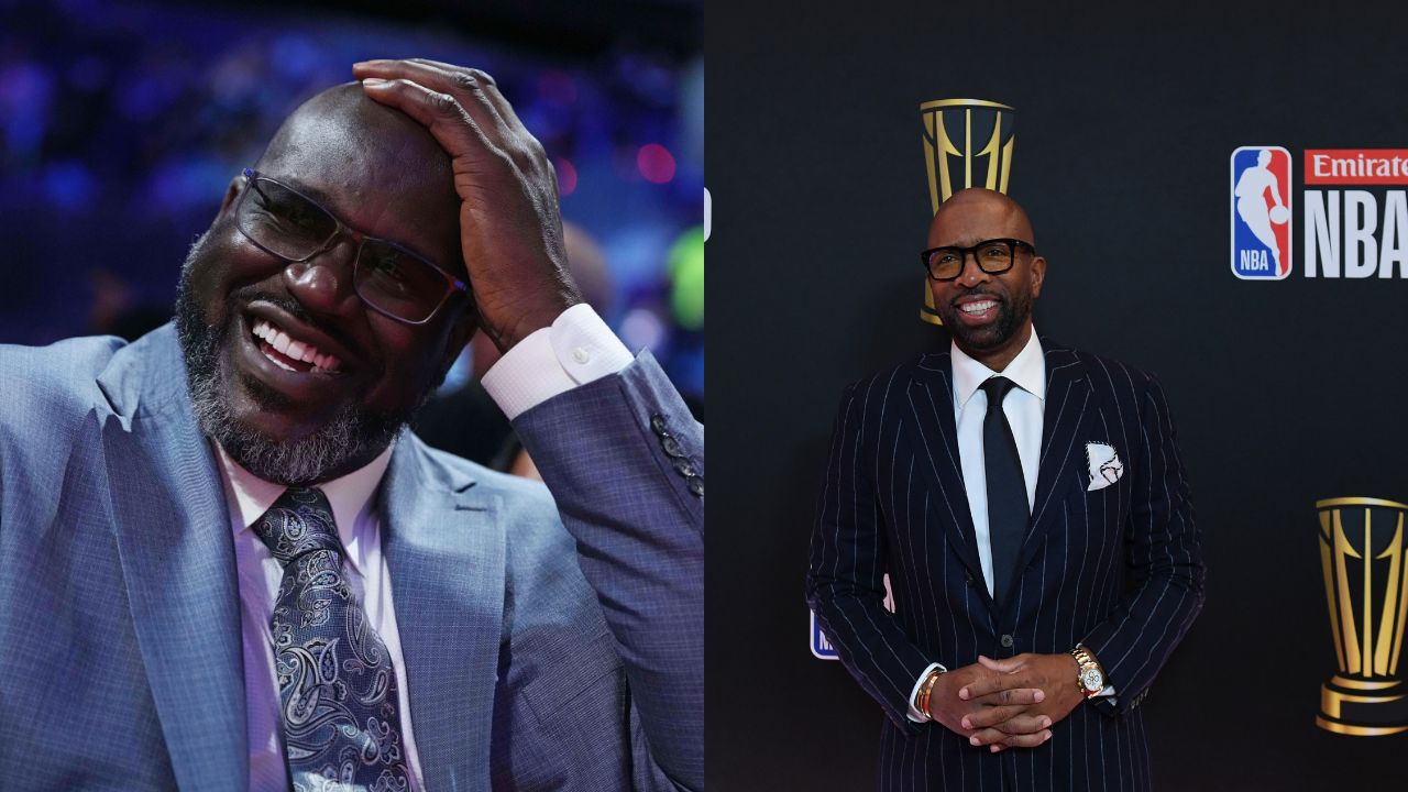 Shaquille O'Neal (L), Kenny Smith (R)