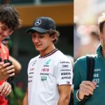 Oliver Bearman, Kimi Antonelli (L) and Fernando Alonso (R)