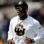 Colorado Buffaloes head coach Deion Sanders before the spring game at Folsom Field.