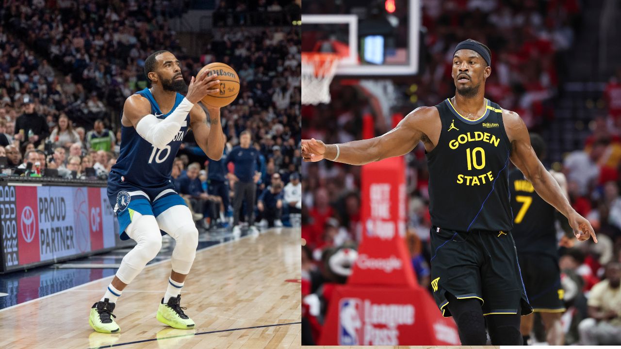 Timberwolves Guard Mike Conley (L), Jimmy Butler (R)