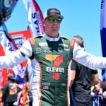 NASCAR Cup Series driver Kyle Busch (8) is introduced before the start of the Wurth 400 race at Texas Motor Speedway.