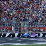 NASCAR Cup Series driver Kyle Larson (5) wins the Bank of America ROVAL 400 at Charlotte Motor Speedway Road Course.