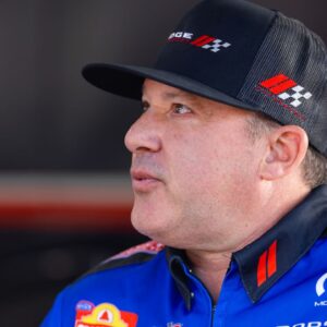 NHRA top fuel driver Tony Stewart during qualifying for the American Rebel Light Four Wide Nationals at zMax Dragway.