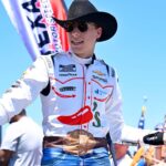 NASCAR Cup Series driver Carson Hocevar (77) is introduced before the start of the Wurth 400 race at Texas Motor Speedway.