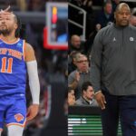 Jalen Brunson (L) and Patrick Ewing (R)