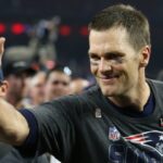New England Patriots quarterback Tom Brady waves after defeating the Atlanta Falcons in Super Bowl LI at NRG Stadium.