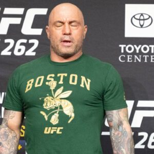 Fight Commentator and Podcast host Joe Rogan at the Ceremonial Weigh-Ins at the George R. Brown Convention Center of UFC 262 Olivera vs. Chandler.