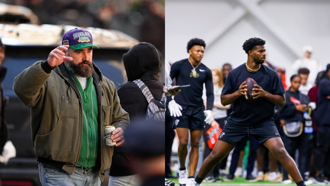 Jason Kelce and Shedeur Sanders.