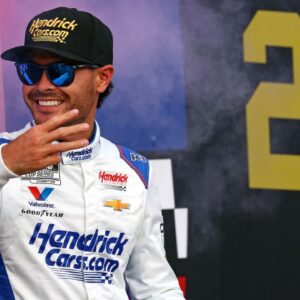 NASCAR Cup Series driver Kyle Larson (5) is introduced before the NASCAR All-Star Open at North Wilkesboro Speedway.