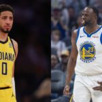 Tyrese Haliburton (L) and Draymond Green (R)