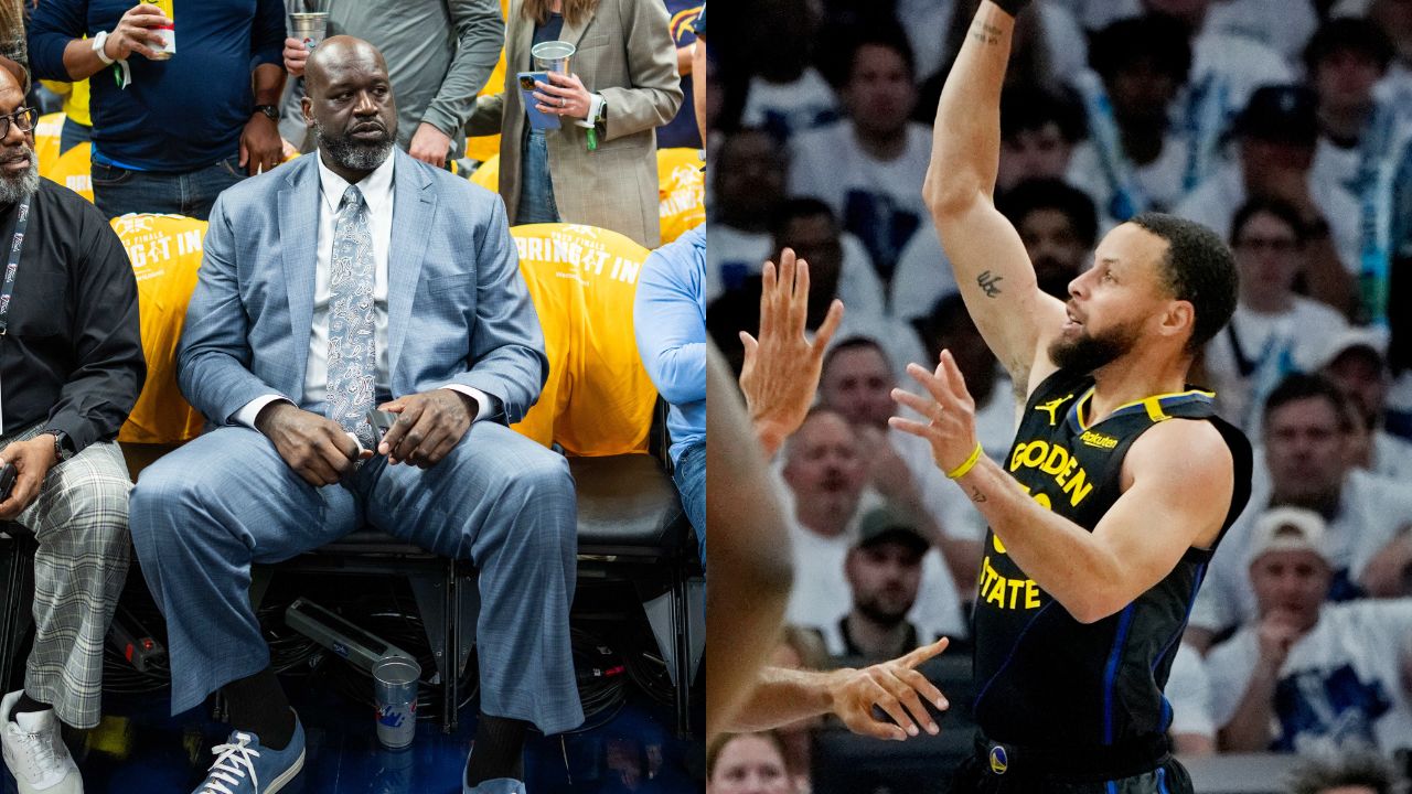 Shaquille O'Neal (L), Steph Curry (R)