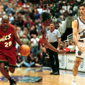 Gary Payton (L), John Stockton (R)