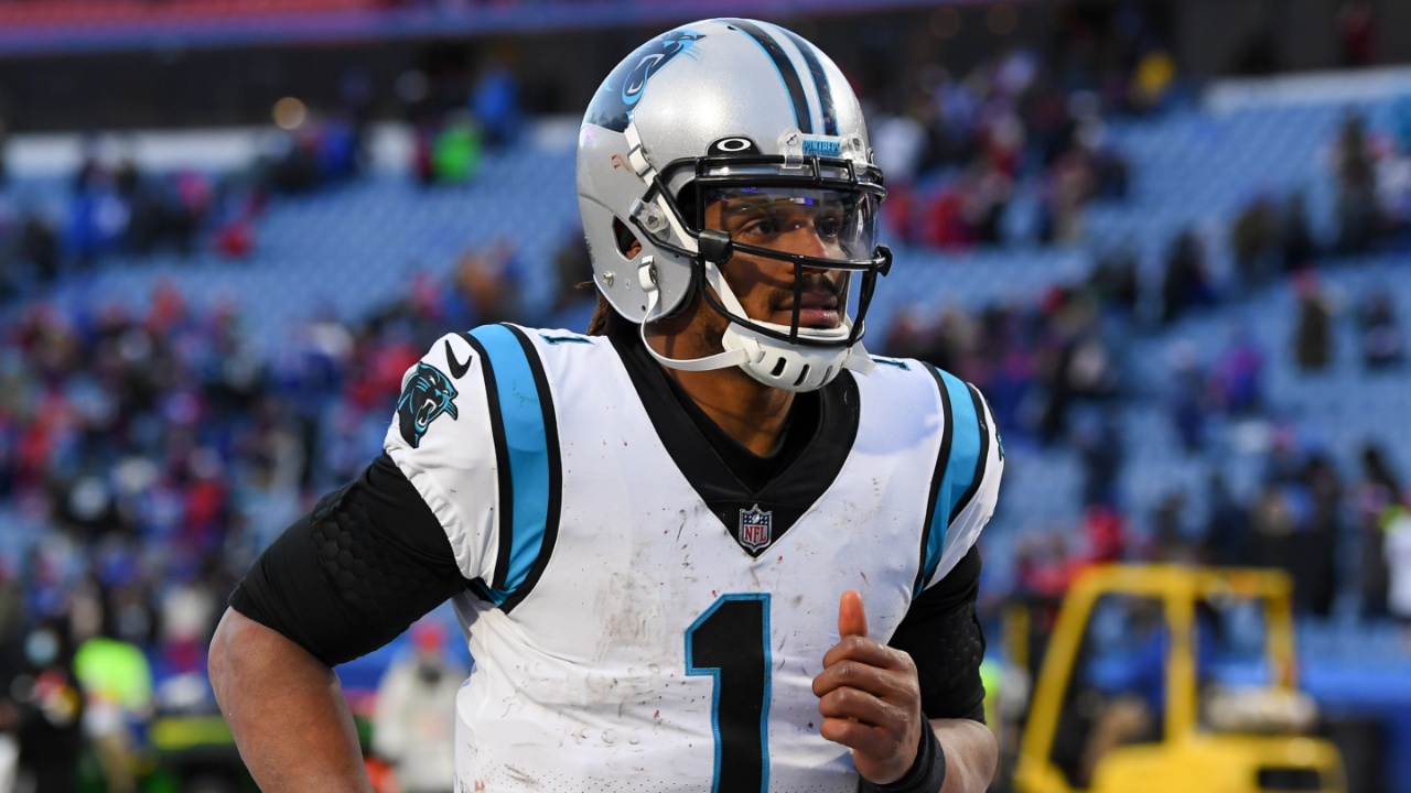 Carolina Panthers quarterback Cam Newton (1) following the game against the Buffalo Bills at Highmark Stadium.