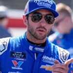 Hendrick Cars driver Chase Elliott on pit road during the Great Clips 200 at Darlington Raceway.