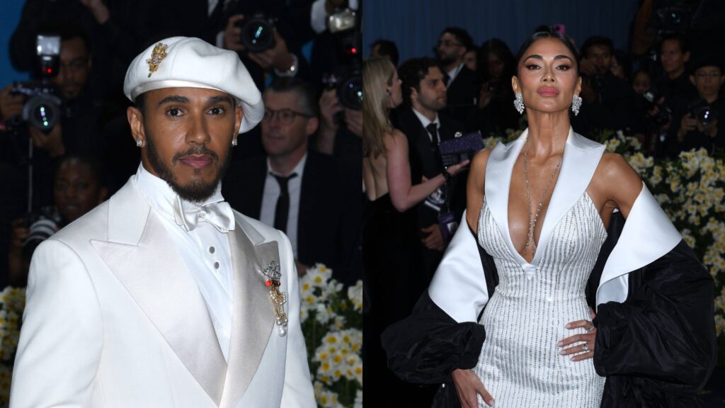 Lewis Hamilton (L) and Nicole Scherzinger (R)