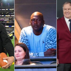 Rob Gronkowski, Michael Jordan, Bill Belichick and Jordon Hudson.