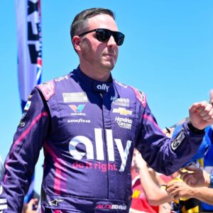 NASCAR Cup Series driver Alex Bowman (48) is introduced before the start of the Wurth 400 race at Texas Motor Speedway.