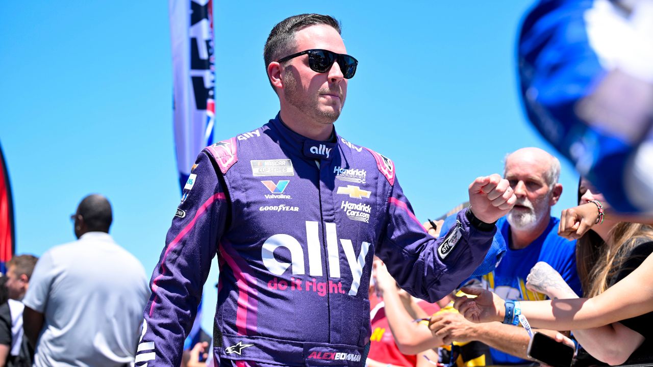 NASCAR Cup Series driver Alex Bowman (48) is introduced before the start of the Wurth 400 race at Texas Motor Speedway.