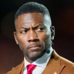 Broadcaster Ryan Clark prior to a game between the Tampa Bay Buccaneers and the Kansas City Chiefs at GEHA Field at Arrowhead Stadium.