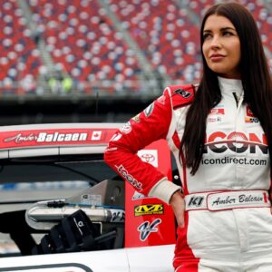 ARCA Series driver Amber Balcaen (22) before the ARCA Series General Tire 200 at Talladega Superspeedway.