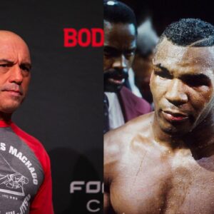 Joe Rogan (L), Mike Tyson (R)