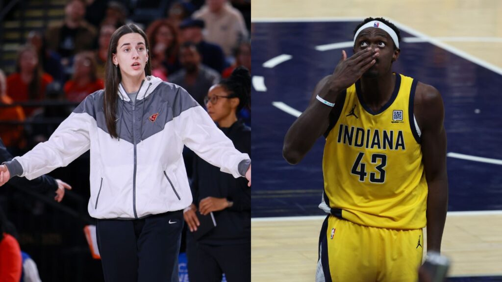 (L) Caitlin Clark (R) Pascal Siakam