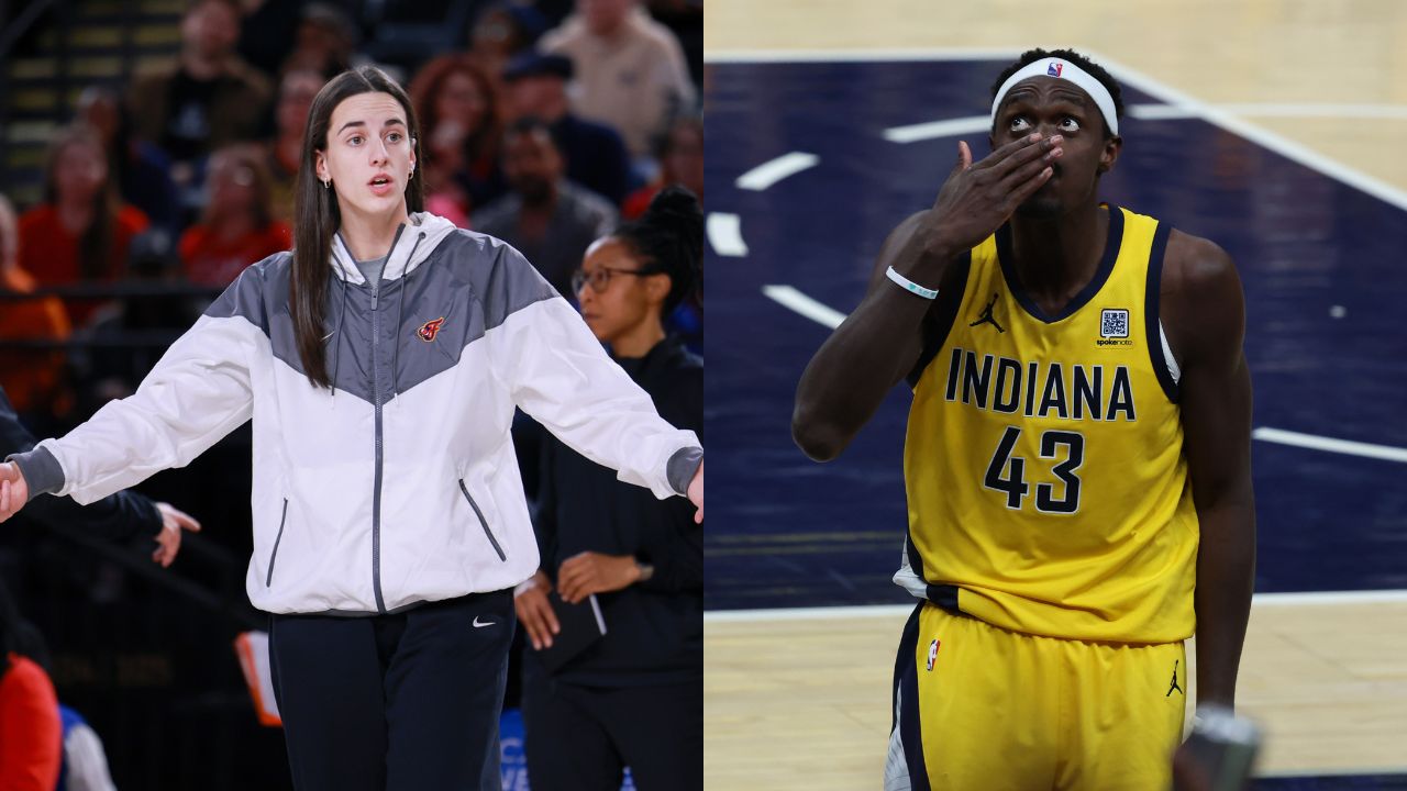 (L) Caitlin Clark (R) Pascal Siakam
