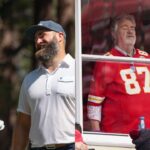 Jason Kelce , Travis Kelce and Ed Kelce