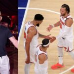 Gary Vee (L), Jalen Brunson, Karl Anthony Towns and Josh Hart (R)