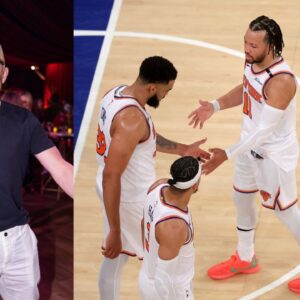 Gary Vee (L), Jalen Brunson, Karl Anthony Towns and Josh Hart (R)