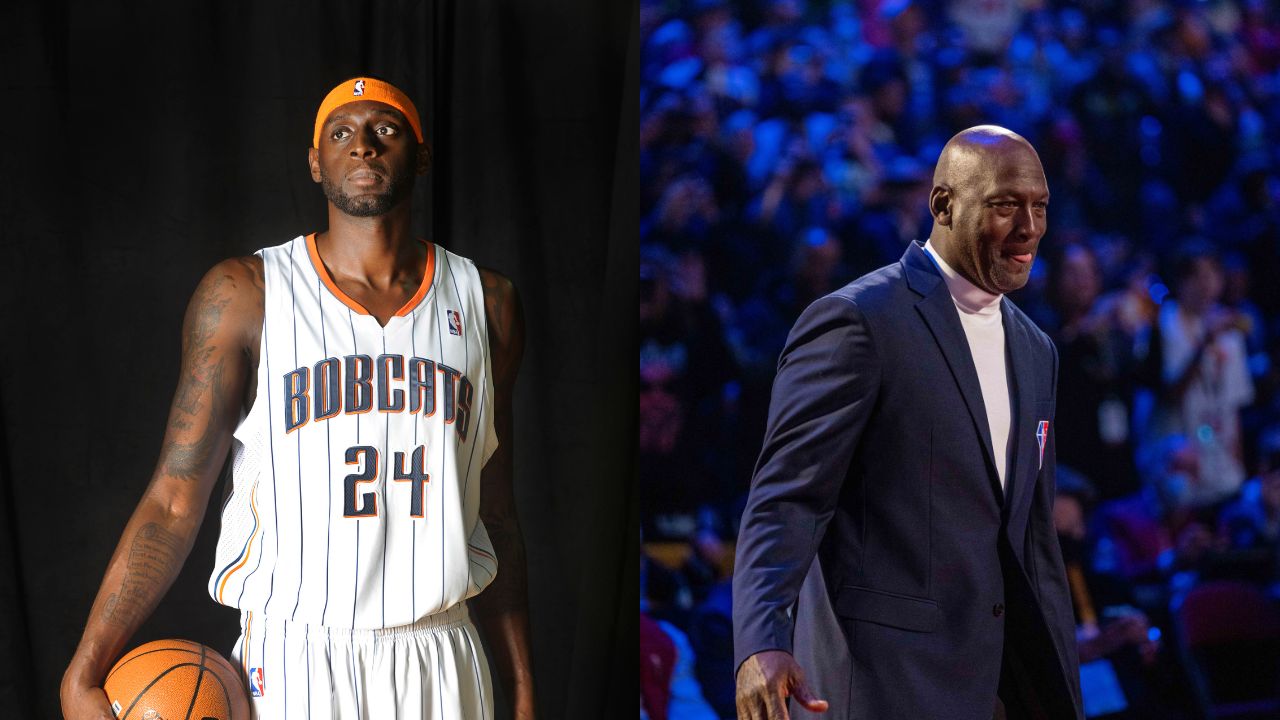 Darius Miles (L), Michael Jordan (R)