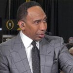 ESPN personality Stephen A. Smith on the ESPN First Take set at the CFP Fan Central at the George World Congress Center